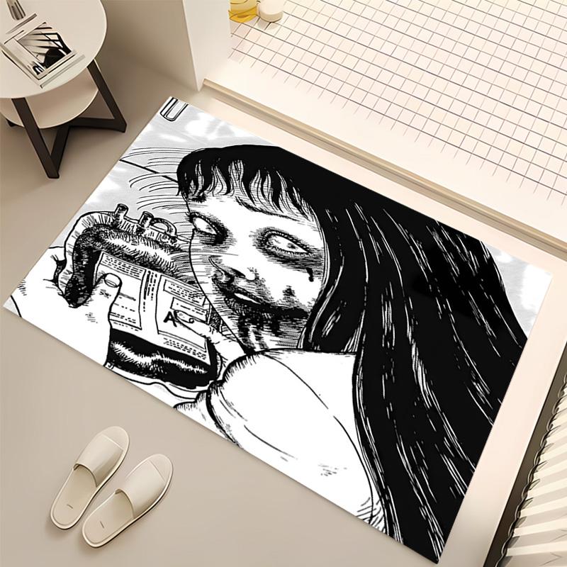 1pc Thriller Manga Junji Ito Tomie2 Print Area Rug - Soft, Washable Non-Slip Indoor Mat, Living Room, Home Office Decorative Rug,Office Decorative