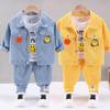 Corduroy Three-piece Set Boys' Spring Suit 0-3 Years Old Solid Color Loose Casual Suit Coat Leggings