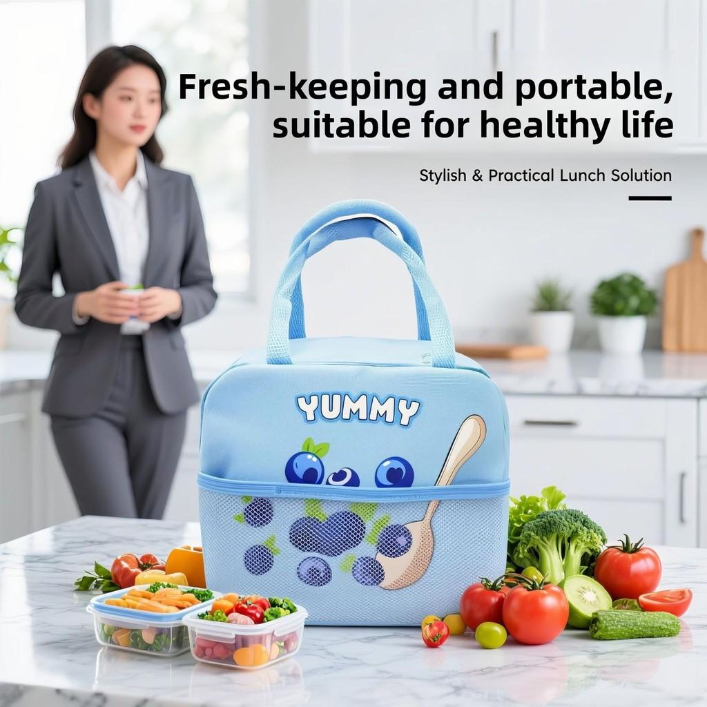 Узор Астронавт Клубника Мультяшный Водонепроницаемый Портативный Изотермический Ланч-бокс