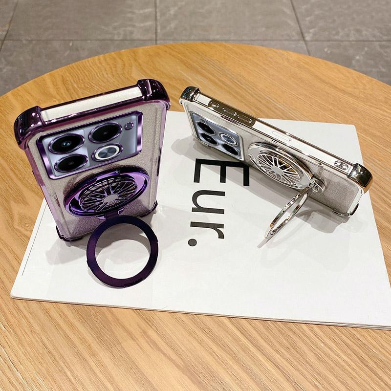 Glitter Shockproof Plating Gyro Bracket Phone Holder Case For Motorola Moto G05 G24 G14 G34 G04 G84 G54 E14 E15 G53 Stand Cover