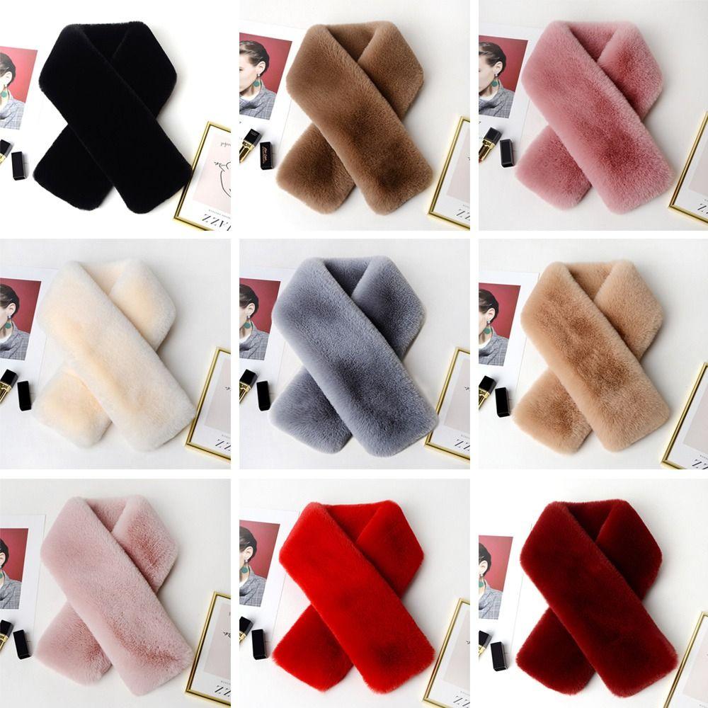 Thicken Winter Warm Shawl Solid Color Neckerchief Wrap Neck Warmer Cross Scarf