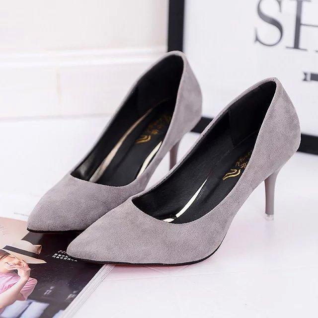 2024 Women Shoes Pointed Toe Pumps Patent Dress Shoes High Heels Boat Shoes 35-42