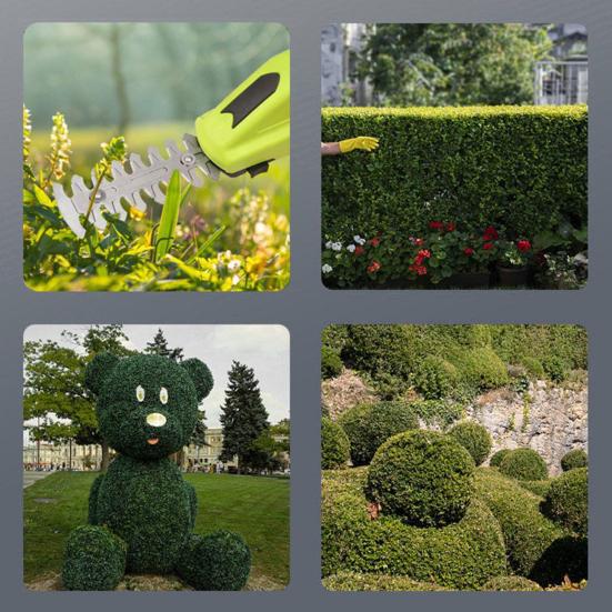 Аккумуляторные ножницы для травы с нескользящей ручкой Мощный перезаряжаемый моторный резак для травы Ручной электрический триммер для травы 2-в-1 Ножницы для живой изгороди