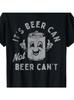 Men's Beer Can Graphic T-Shirt - 100% Cotton Crew Neck Short Sleeve Tee with It's Beer Can't Not Beer Can't Print, Sli