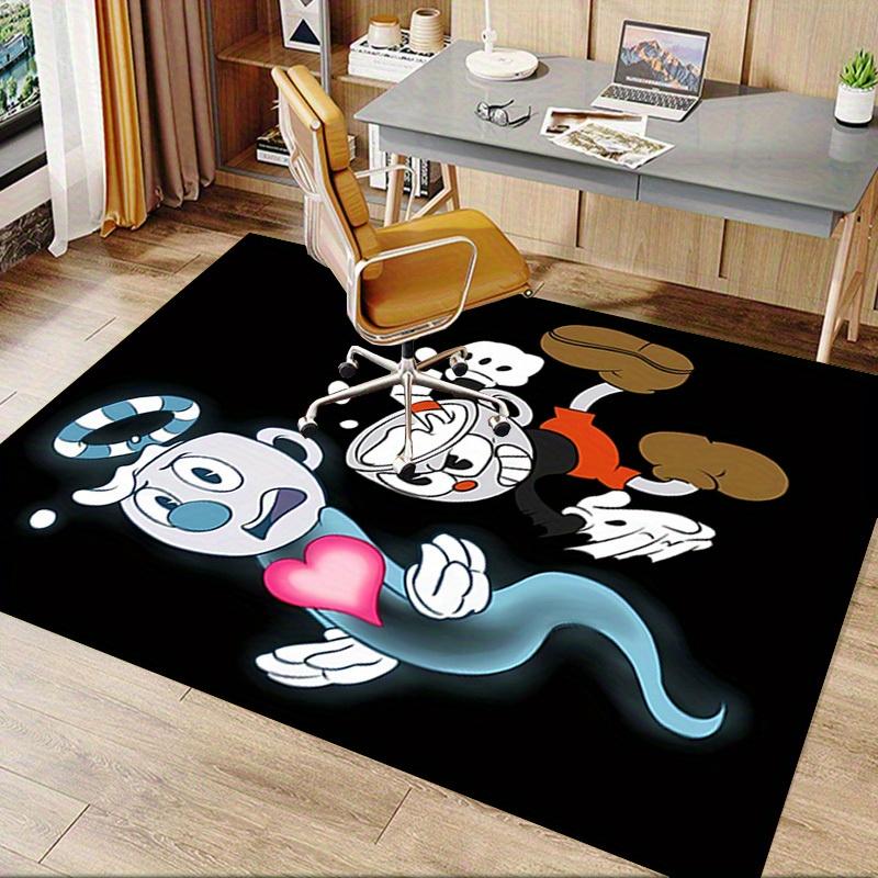 1pc Ghost,Coffee,Cuphead Office Carpet Soft Polyester Non slip Machine Washable Indoor Carpet Living
