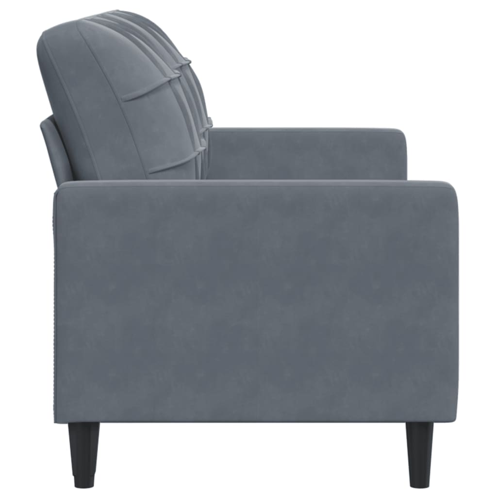 2 Seater Sofa Dark Grey 140 cm Velvet