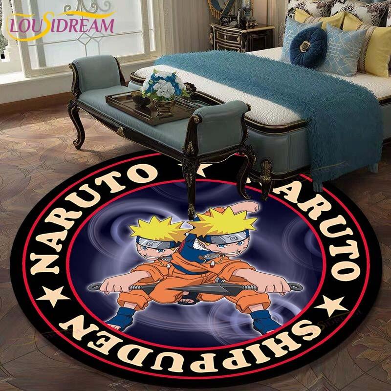 Круглый ковер с рисунком Наруто для гостиной, детский коврик, напольный коврик, коврик для ванной, ковер для спальни, коврик для детской комнаты