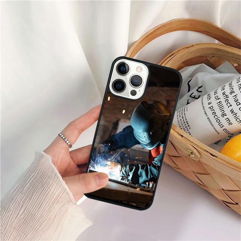 Welder Welding Hot Metal Worker Phone Case For for iPhone 17 Air 16 15 14 11 12 13 Pro MAX Plus coque Cover Shell