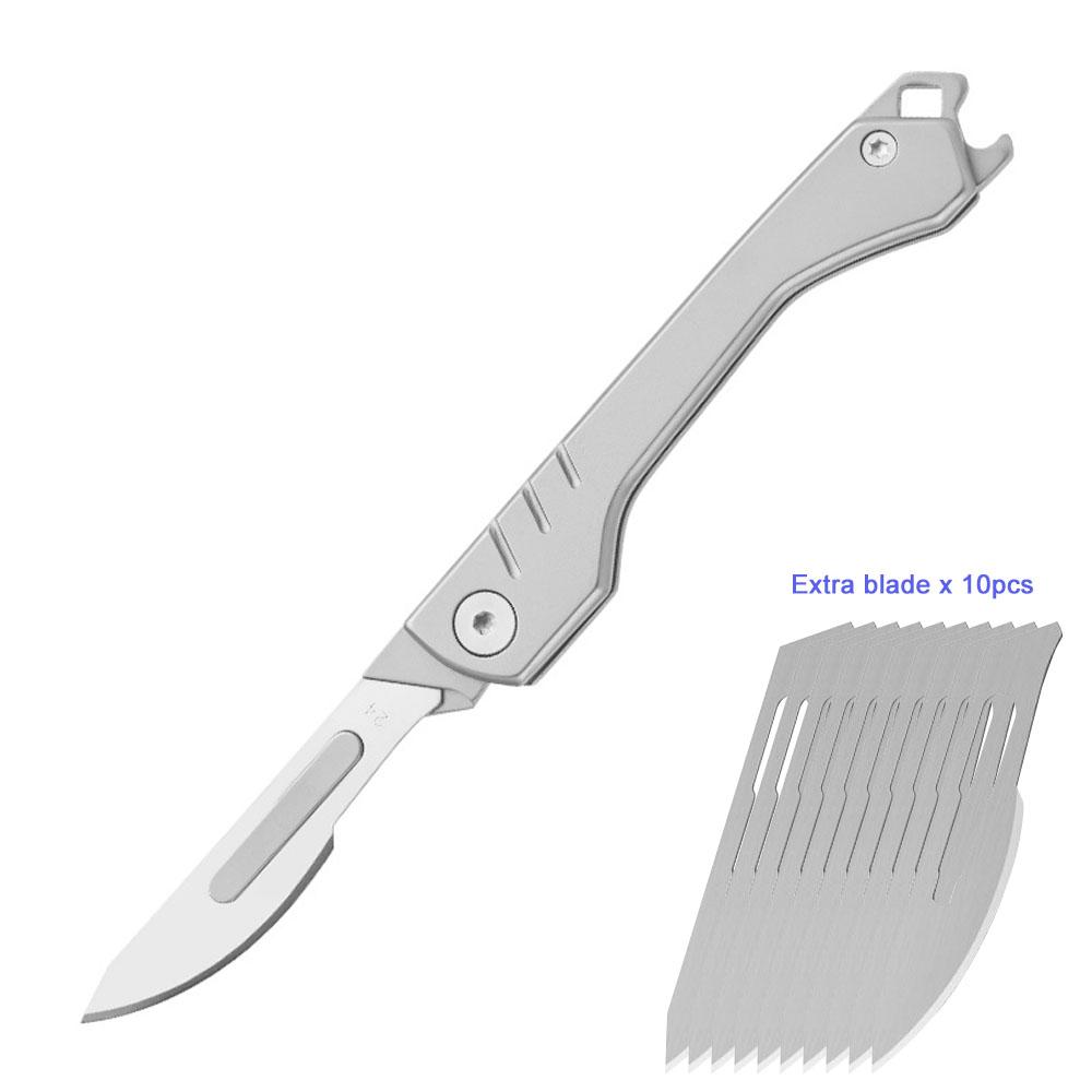 Smal Folding Scalpel Pocket Knife for Men Mini Foldable Razor Keychain Jackknife Replaceable Blades EDC Utility knife Box Cutter