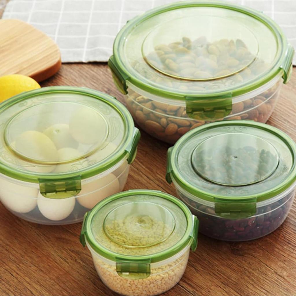 Контейнеры для хранения продуктов 4 шт. Безопасные для микроволновой печи Пищевые боксы Салатница для пикника Для кухонного шкафа Холодильника Кемпинга Пикника Обеда Закуски