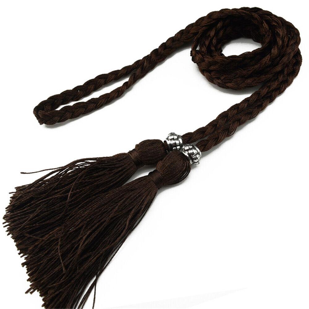 Woven Tassel Belt Self-Tie Dress Belt Waist Decoration Rope Braided Boho Style