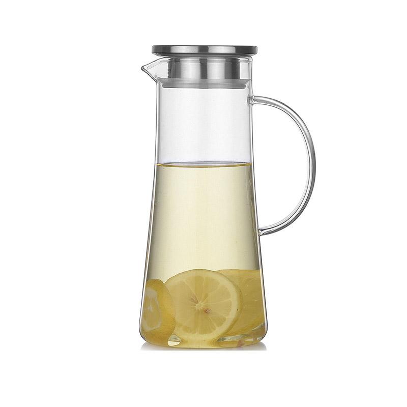 1pcs Glasses Cold Water Bottle Kitchen Kettle Jars Heat Resistant Glass Water Pitcher Coffee Tea Pot Transparent Decanter Jug
