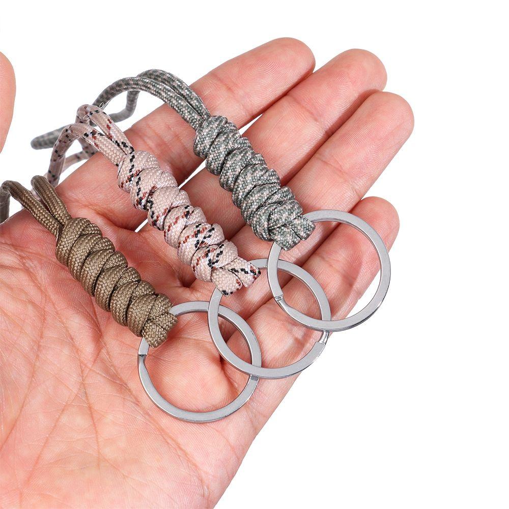 Self-Defense High Strength 8 Styles Parachute Cord Key Ring Paracord Keychain Lanyard Round Buckle