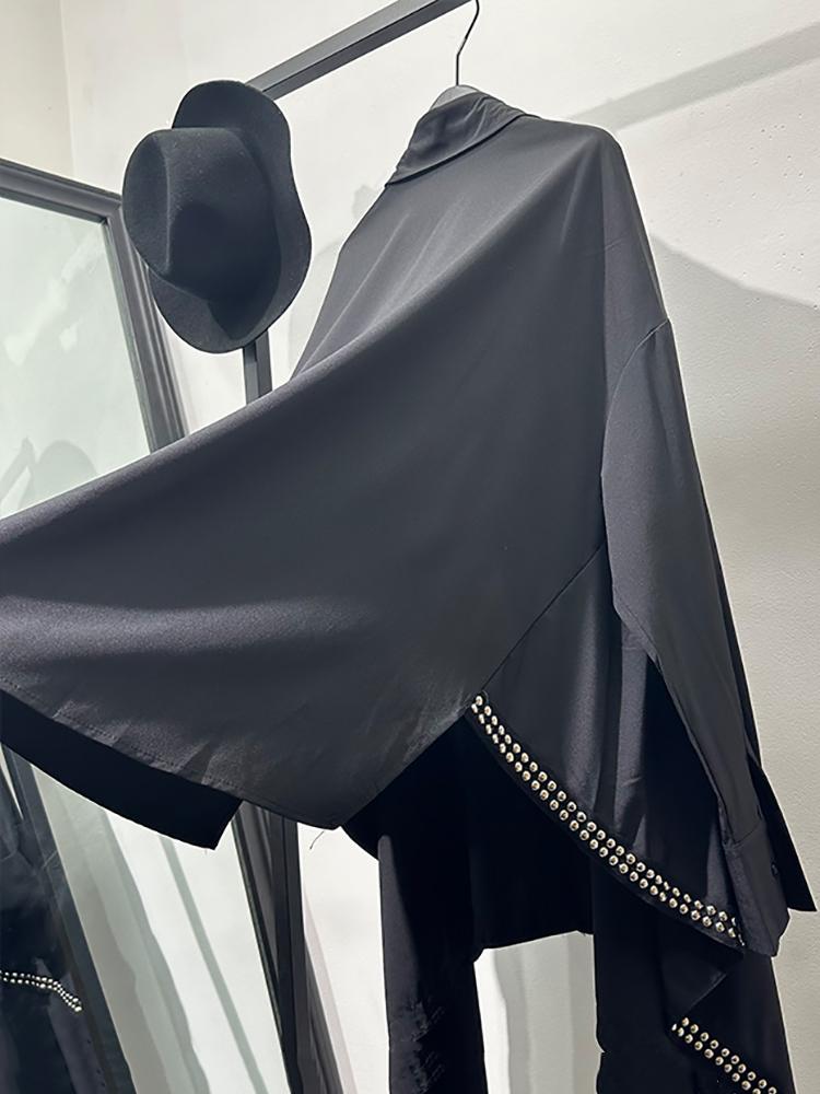 Xitao Свободная рубашка нерегулярной формы с рукавами «летучая мышь» LYD1542