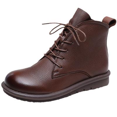 Женские ботильоны из натуральной кожи, осенние, новые, на молнии, женские ботильоны на платформе и толстом каблуке, мотоботы женские