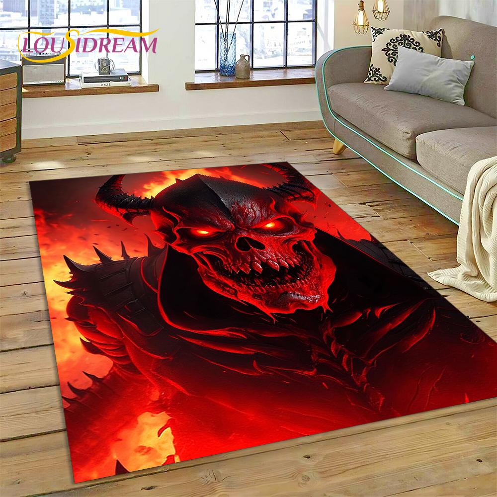 Gothic Horror Monsters Demon Ghost Carpet Rug for Bedroom Living Room Home Sofa Decoration,Children Game Large Decor Floor Mat
