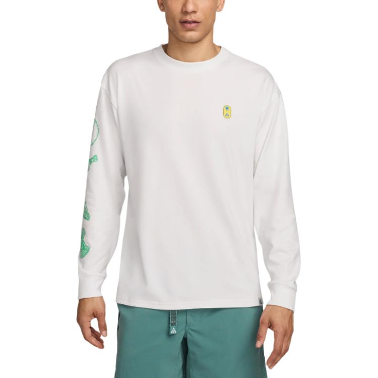 Nike ACG Dri-Fit Повседневная футболка с длинным рукавом и круглым вырезом для улицы Мужские топы Summit-White FV3488-121