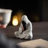 Статуэтка Сидящего Будды, Чайный питомец, Керамическая безликая Дзен-фигурка, Ручная работа, Чайный набор для Кунг-фу, Декор Фэн-шуй для дома, офиса, украшение для медитативного столика