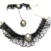 [K7229] - Дизайнерский комплект Camée черного цвета (кружево) - колье и браслет