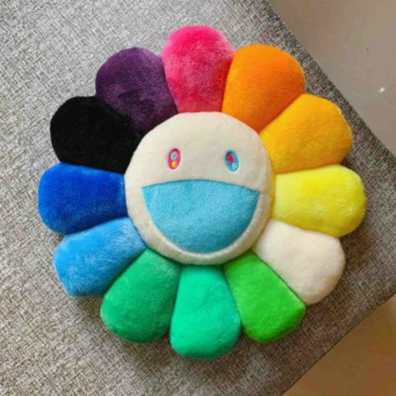 Яркая и красочная 40-сантиметровая плюшевая подушка в виде радужного цветка Такаси Мураками для детей