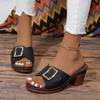 Women Slippers 2024 Summer New Fashion Soft Platform Shoes Ladies Chunky Heels Buckle Designer Slippers