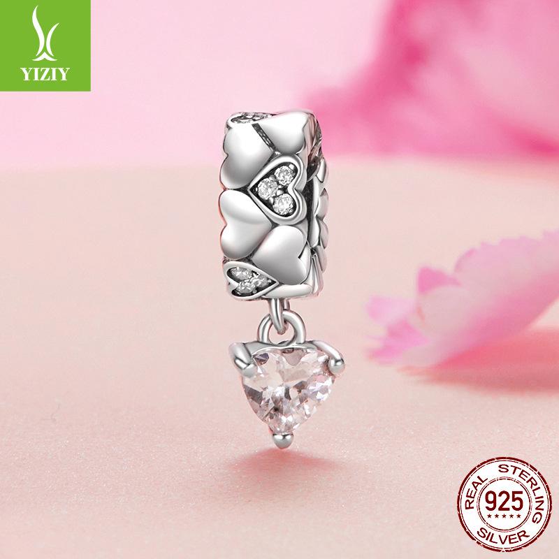 S925 Silver Love Silicone Bead Barrier, Wind Personalized Diy Bracelet Beaded Accessories