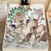 Фланелевое одеяло с принтом Dr. Stone, 1 шт., высокое качество, подходит для всех сезонов, декор для дома, тепло и комфорт, идеально подходит в качестве рождественского подарка.