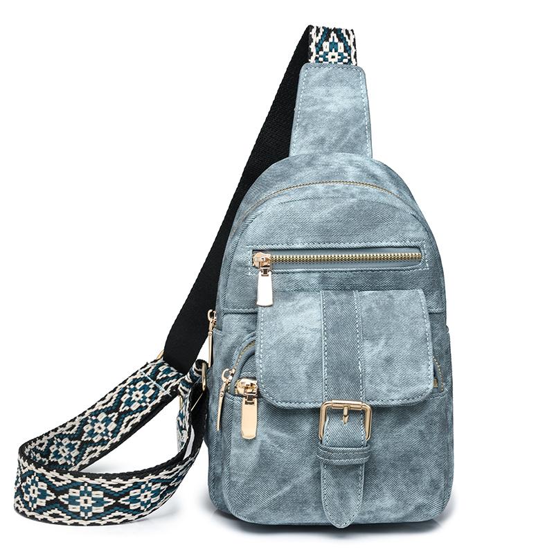 Нагрудная сумка Женская мягкая кожаная сумка через плечо Сумка на плечо