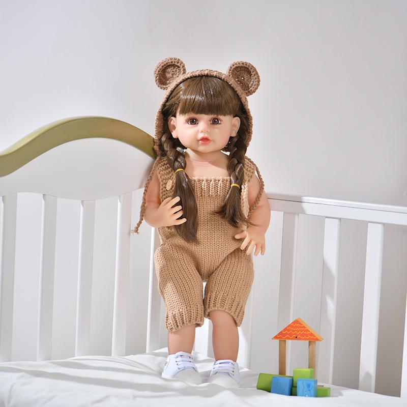 NPK 55 см кукла девочка реборн принцесса мягкая силиконовая кукла для ванны всего тела