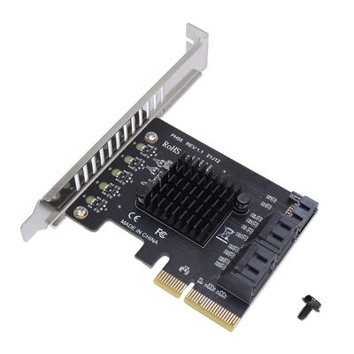 Карта расширения PCIE X4 X8 X16 на 5 портов Serial ATA 3.0 3.1 6 Гбит/с Plug and Play Быстрый нагрев