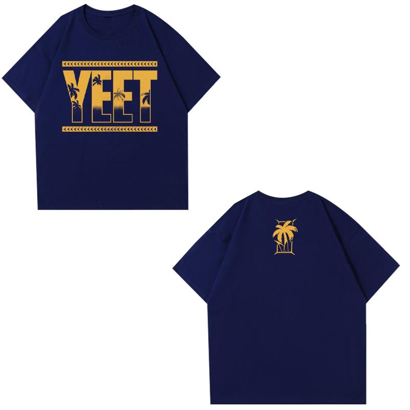 Новая летняя футболка с принтом больших размеров с коротким рукавом для мужчины, ведущего участника Джея Усо Джеусо YEET, желтая хлопковая трендовая футболка