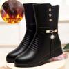 Женские сапоги из искусственной кожи на платформе 2024 года, зимние новые женские вечерние сапоги с зимними ботинками, модные женские сапоги в готическом стиле с круглым носком