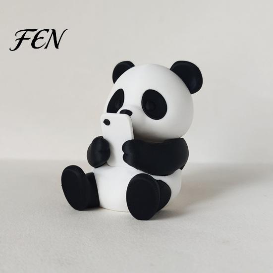 Cute Animal Desk Decor 3D Printed Panda Ornaments, & Pillow Desktop Figurine, Stress Relief Sculpture Compact Shelf Decorations for Home Office