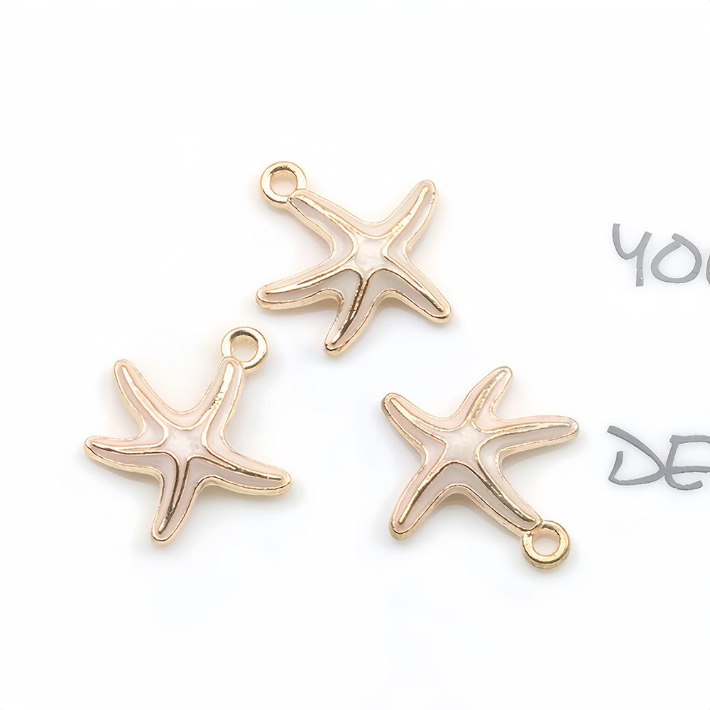 10pcs Zinc Alloy Starfish Charms Shell Pendant Necklace Bracelet Earrings Accessories for DIY Charming Jewelry Findings Making