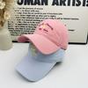 Embroidered small flower baseball cap female soft top showing face small letter embroidered cap daily commute sun protection hat