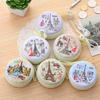 Portable Lovely Round Wallet Cartoon Eiffel Tower Earphone Key Holder Case Bag