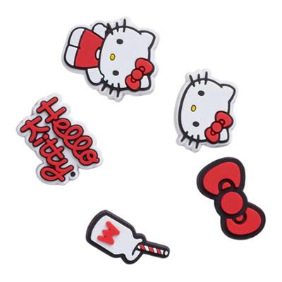 Hello Kitty Пятикомпонентный ПВХ Цветок для Обуви Унисекс Пара Красный