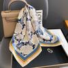 Retro New Printed Spring and Autumn Summer Mulberry Silk Square Scarf Fashionable Age-reducing Style Versatile High-end Silk Scarf for Women