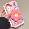 Cute 3D Flower Holder Stand Soft Silicone Phone Case For iPhone 13 14 15 16 17 Pro Max Shockproof Back Cover