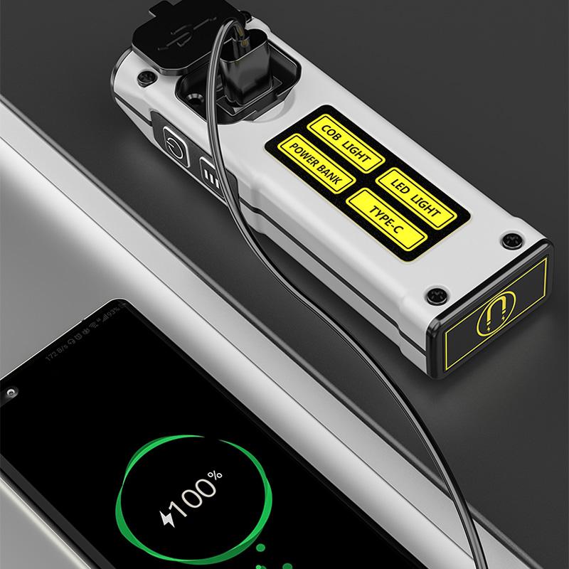 Mini Portable Flashlight with Multiple Lighting Modes, Switchable and Supports USB Charging, Suitable for Outdoor Lighting, Fishing, Patrol, and Work