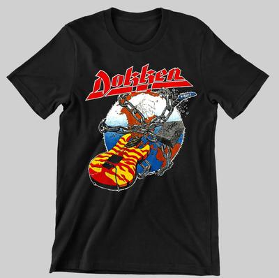 Хлопковая футболка с коротким рукавом Dokken Band черная всех размеров унисекс