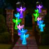 Beautiful Hanging Solar Angel Wind Chime Decorative Colorful LED Wind Chime ABS Wishing Bottle Light Outdoor Decor
