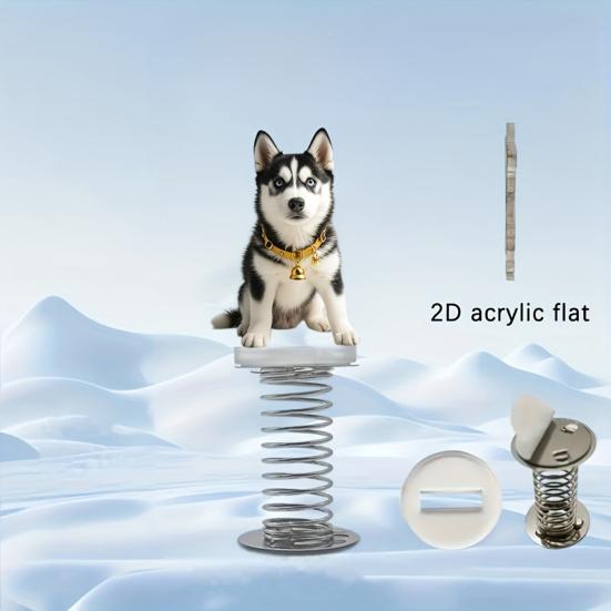 2D Swing Animal Decoration with Spring Acrylic Flat Cartoon Cat Ornament Car Dashboard