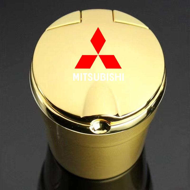 Car Ashtray with Cover LED Light Automotive Ashtray for Mitsubishi Pajero Sport Eclipse Cross L200 Colt Delica Ralliart Triton