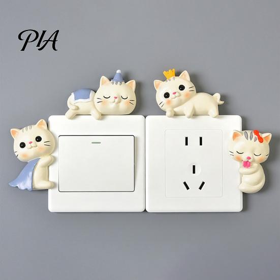 Creative Gift for Cat Lovers Cute Light Switch Sticker, Adorable Kitten Wall Self?Adhesive Socket Panel Adhesive Decor Cover Decor, Indoor Home Kids