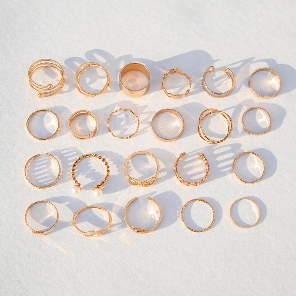 Изысканное кольцо с имитацией жемчуга, Универсальное кольцо для девичников, Простое кольцо с резьбой, Регулируемый темперамент, Женский набор колец