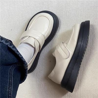 Белые лоферы с круглым носком для женщин на среднем каблуке, женские туфли-лодочки на платформе, последние, размер 39, распродажа, тренд 2025, популярный шик, острый носок