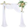 2 Pcs Elastic Snow Gauze Chiffon  Curtains For Wedding Arch Swearing Background Photo Photography