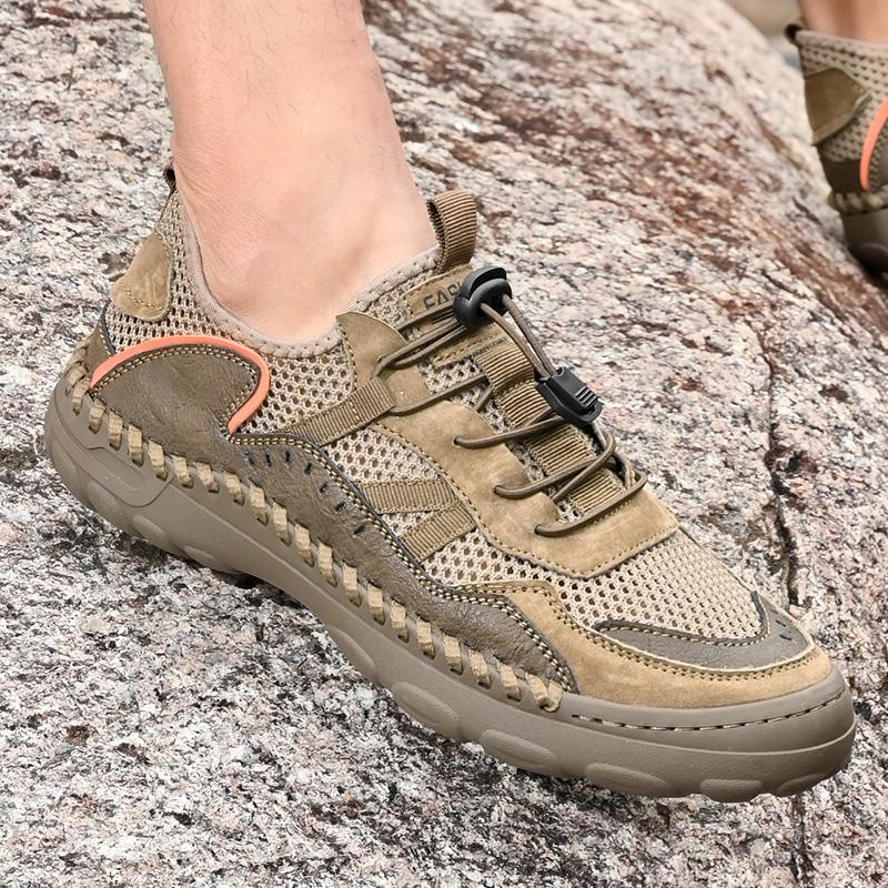 Men's Casual Shoes Leather Mesh Sneakers Outdoor Shoes