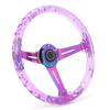 KIMISS 14-inch Car Racing Steering Wheel with Horn Button, Clear Acrylic, New Sport Steering Control for ATVs, Karts, and UTVs